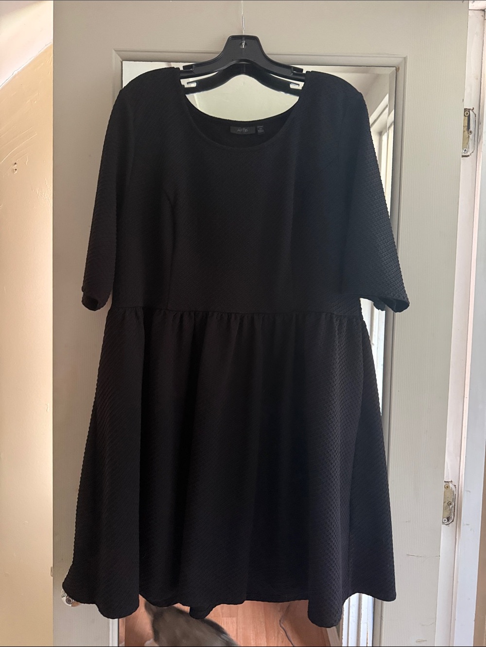 Apt. 9 Black Textured Midi Fit-and-Flare Dress